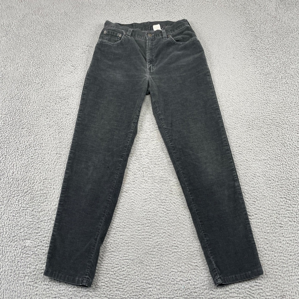 Vintage USA Levis 550 Corduroy Pants Womens 8 M Grey Relaxed Fit Tapered Leg